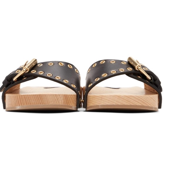 Isabel Marant Jaso Leather Slip On Clogs Sandals Black Women's Sizes 7 & 8 NWOT - Picture 4 of 7